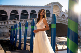 A-Line Wedding Dress with Plunging Illusion Neckline