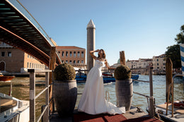 Minimalist A-Line Wedding Dress with Tie Straps and Low Back