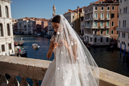 Illusion Cap Sleeve A-Line Wedding Dress with Floral Lace