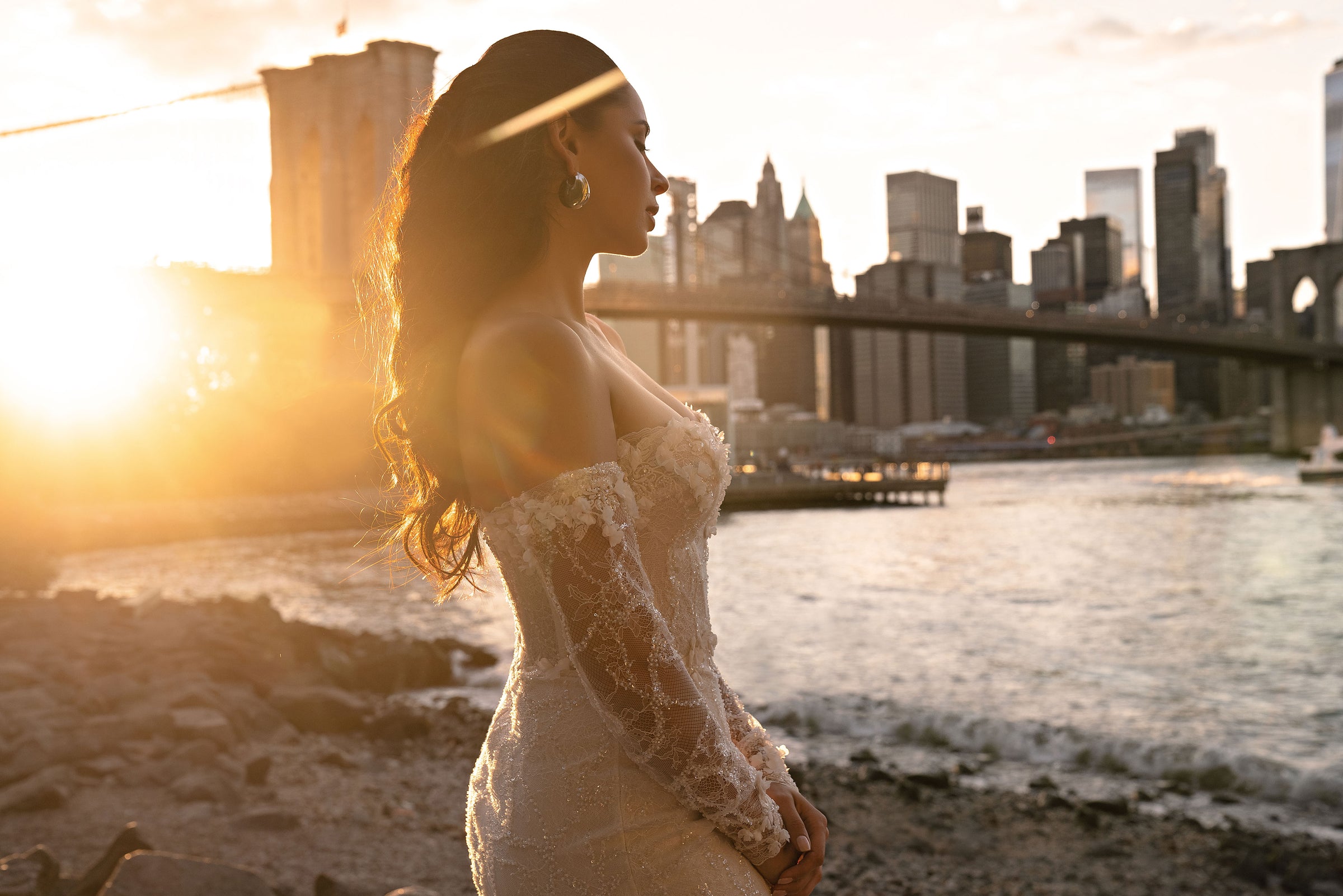 Strapless Mermaid Wedding Dress with Detachable Lace Sleeves