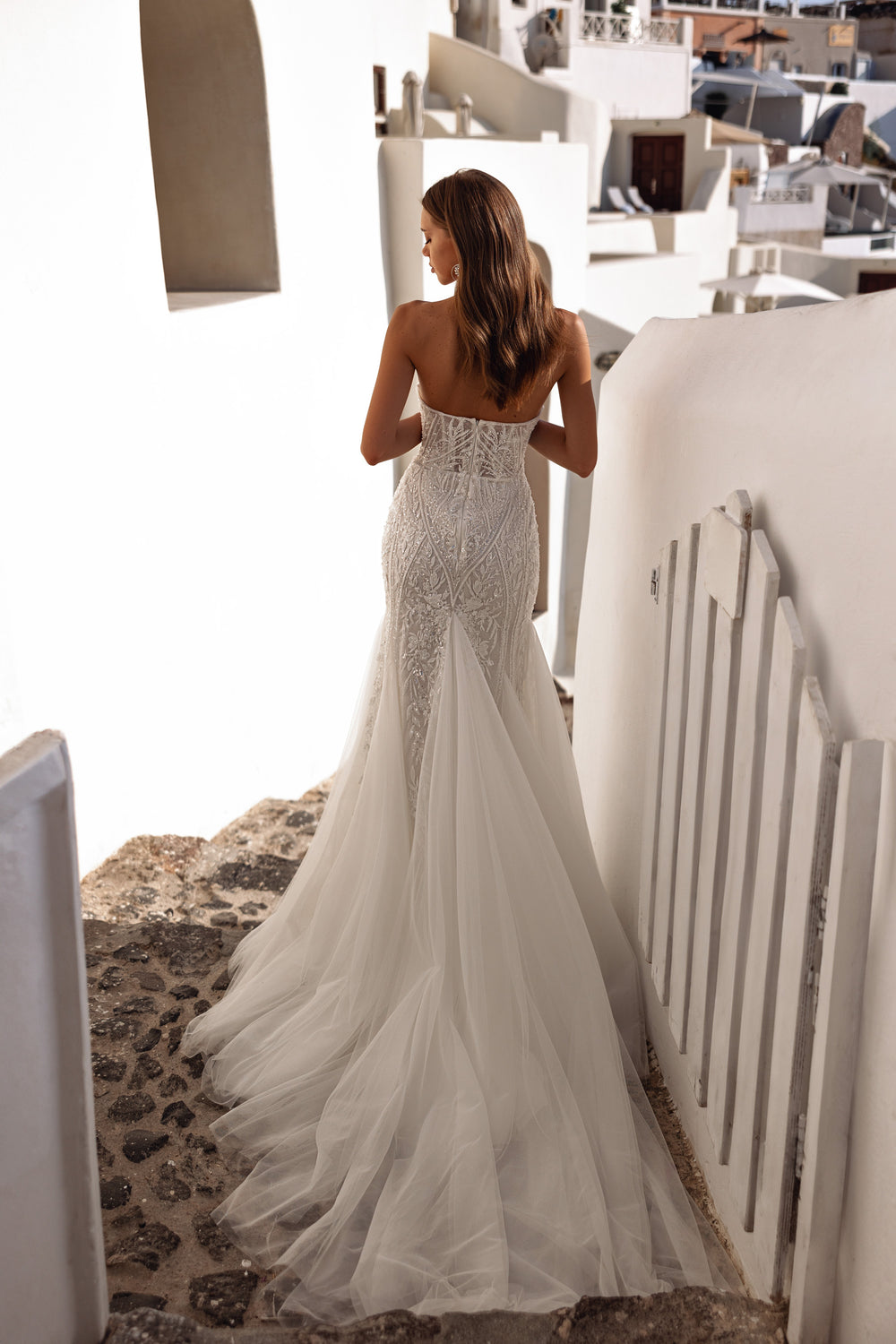 Mermaid Wedding Dress with Detachable Lace Sleeves