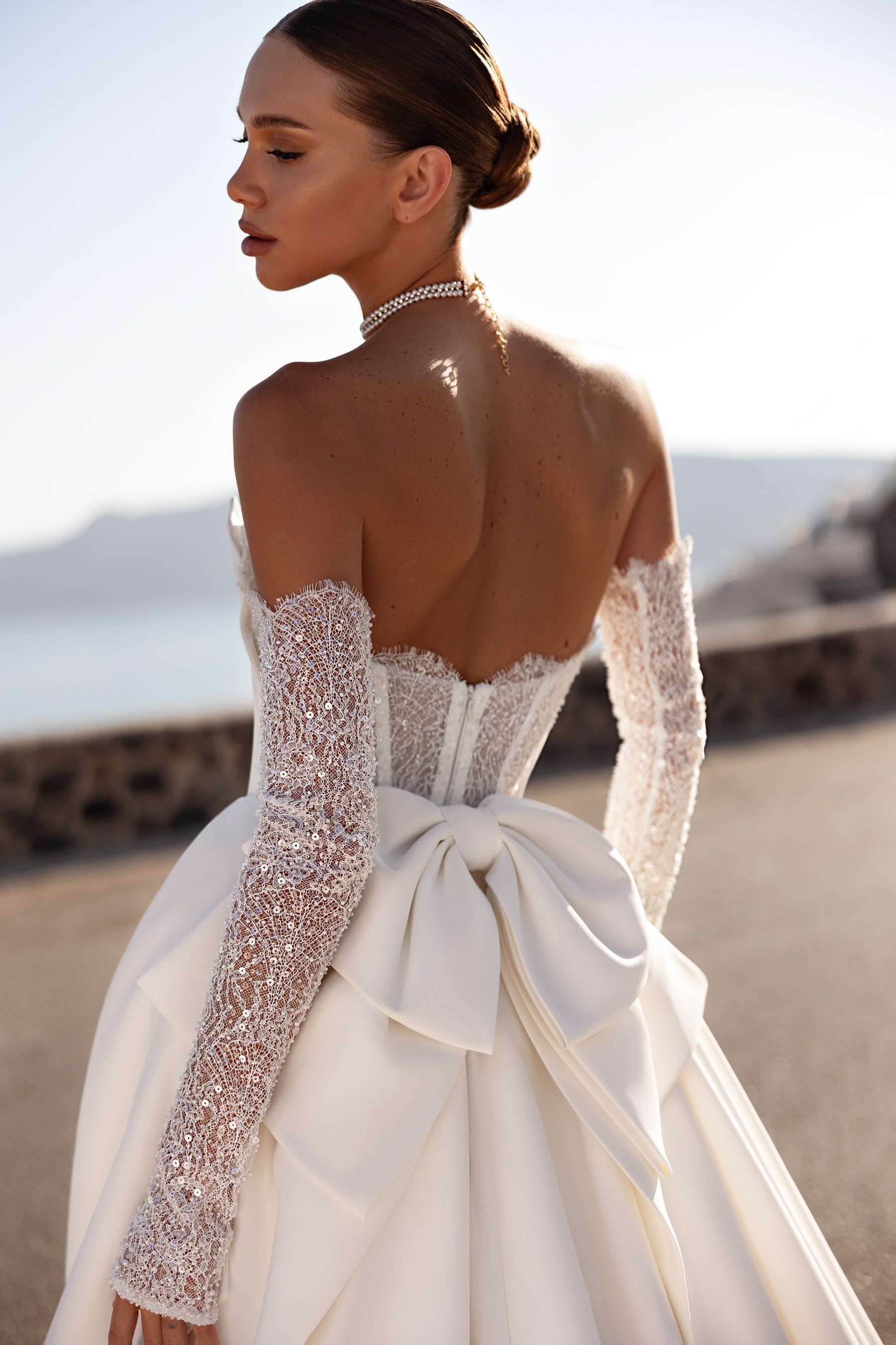 Ball Gown Wedding Dress with Detachable Lace Sleeves