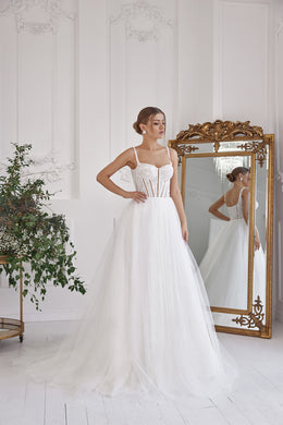 Sparkly Ball Gown Wedding Dress with Corset Bodice