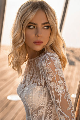 A-Line Wedding Dress with Illusion Lace Bodice