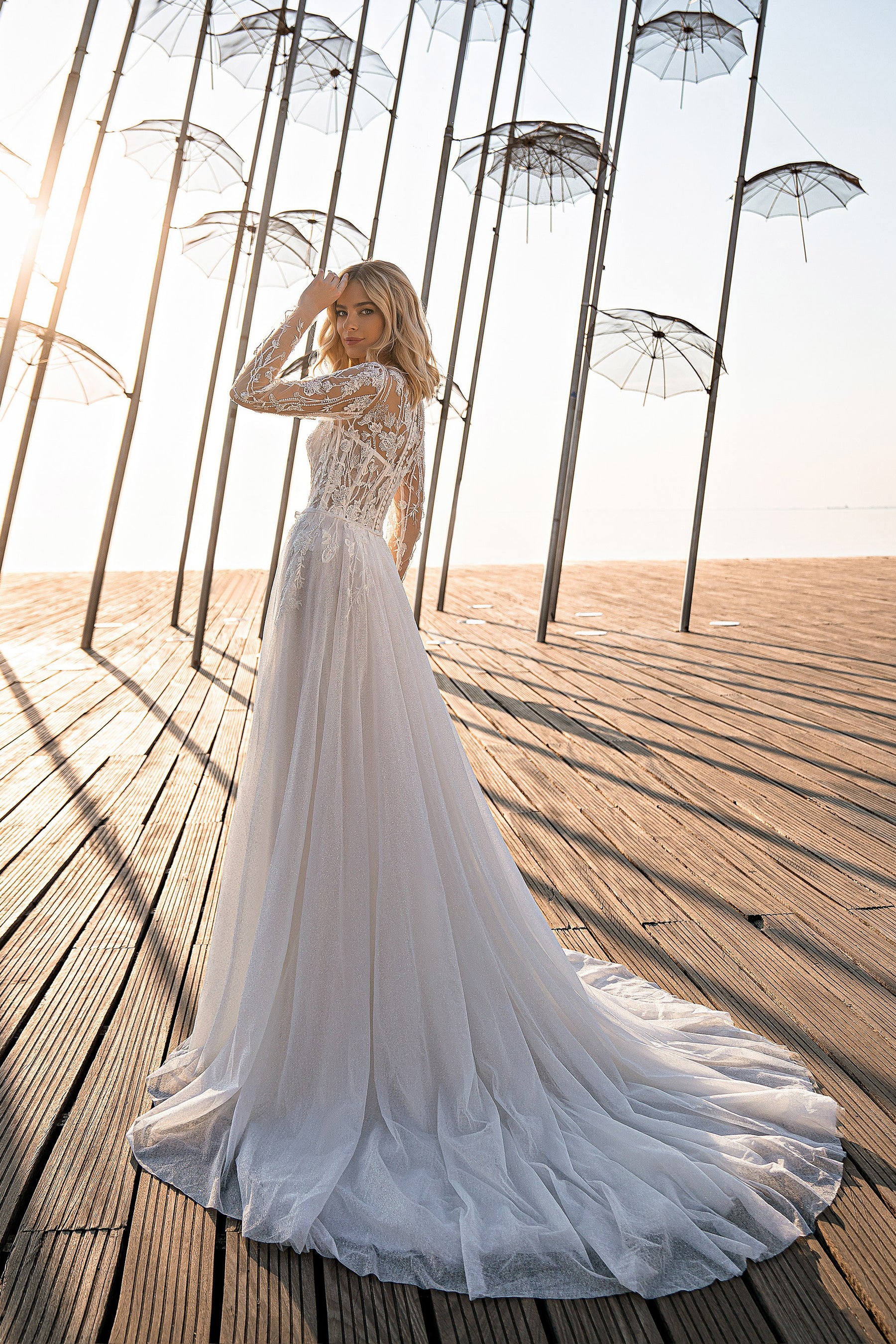 A-Line Wedding Dress with Illusion Lace Bodice
