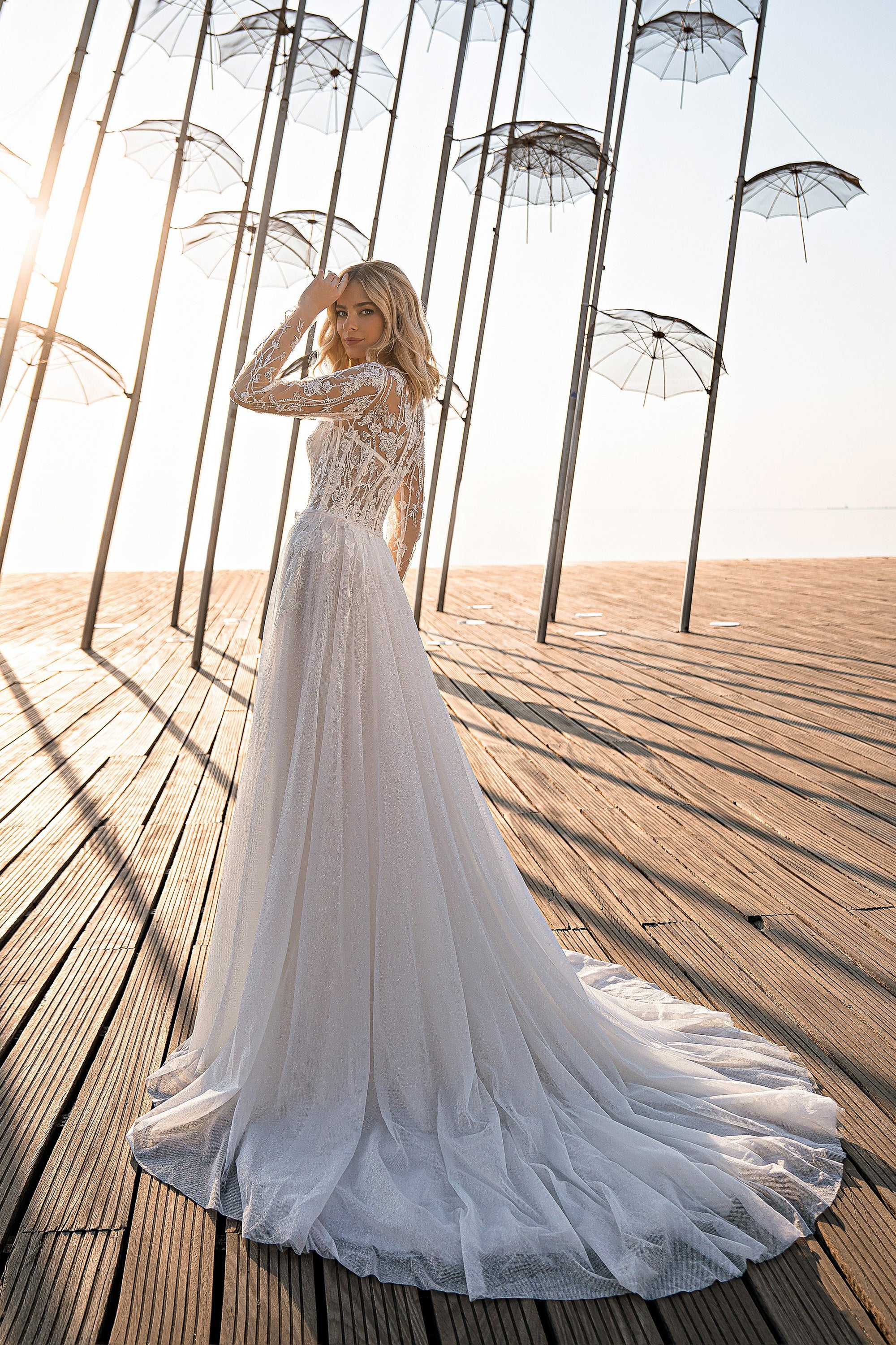 A-Line Wedding Dress with Illusion Lace Bodice