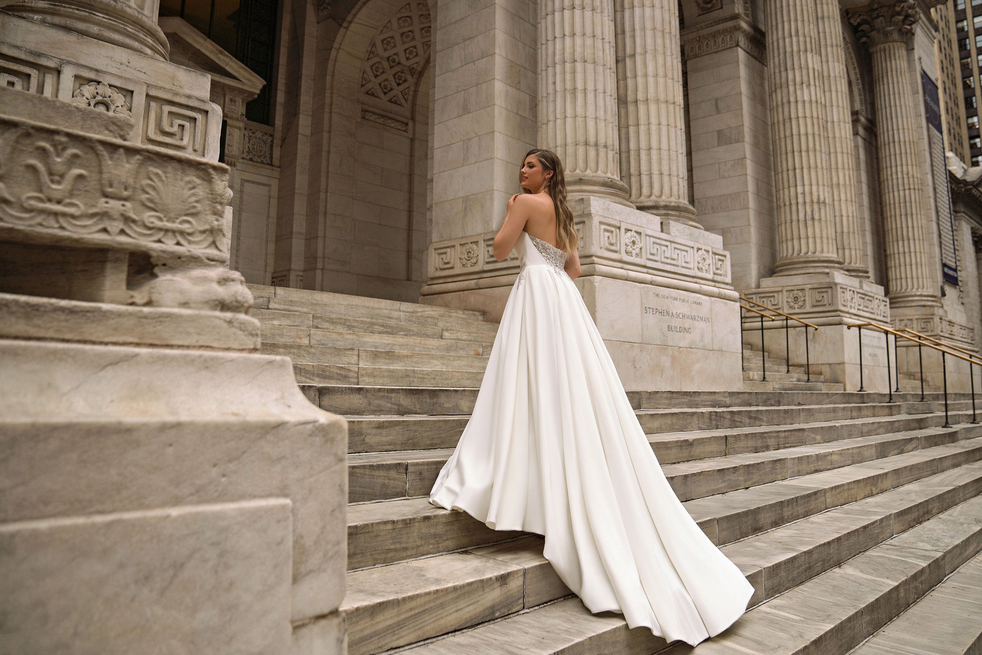 Mikado Ball Gown Wedding Dress with Beaded Bodice