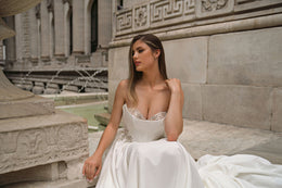 Mikado Ball Gown Wedding Dress with Beaded Bodice