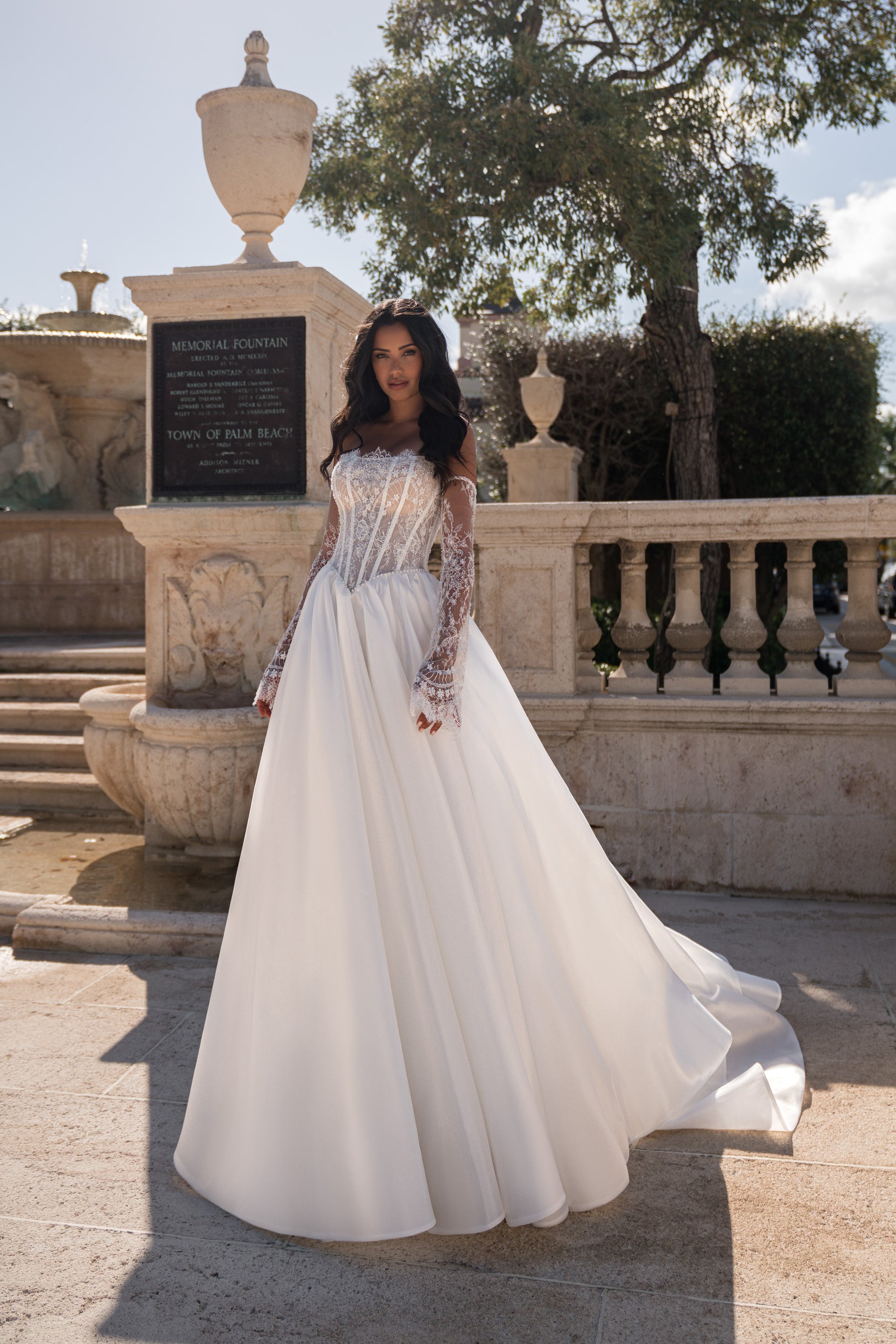 A-Line Wedding Dress with Detachable Lace Sleeves