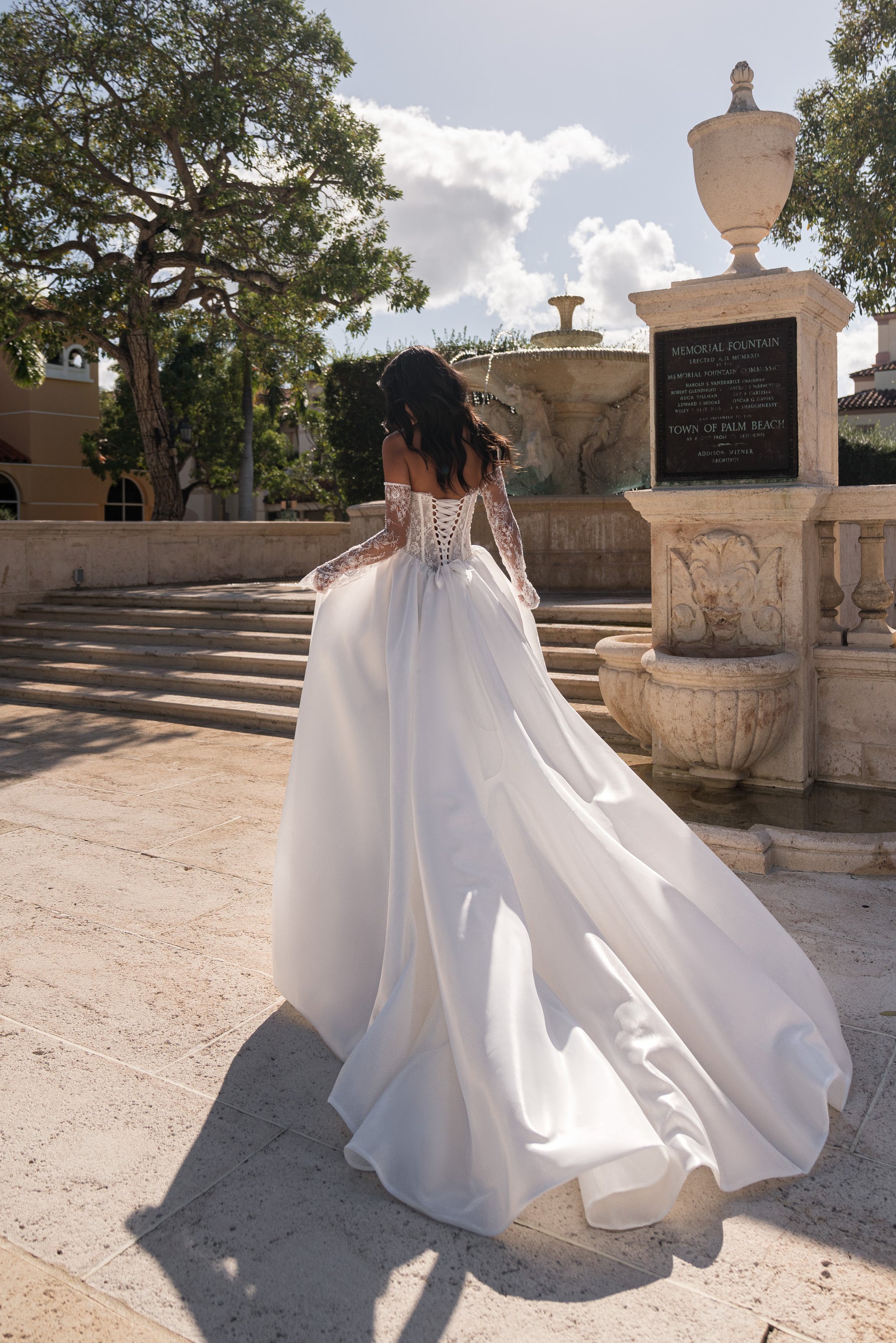 A-Line Wedding Dress with Detachable Lace Sleeves