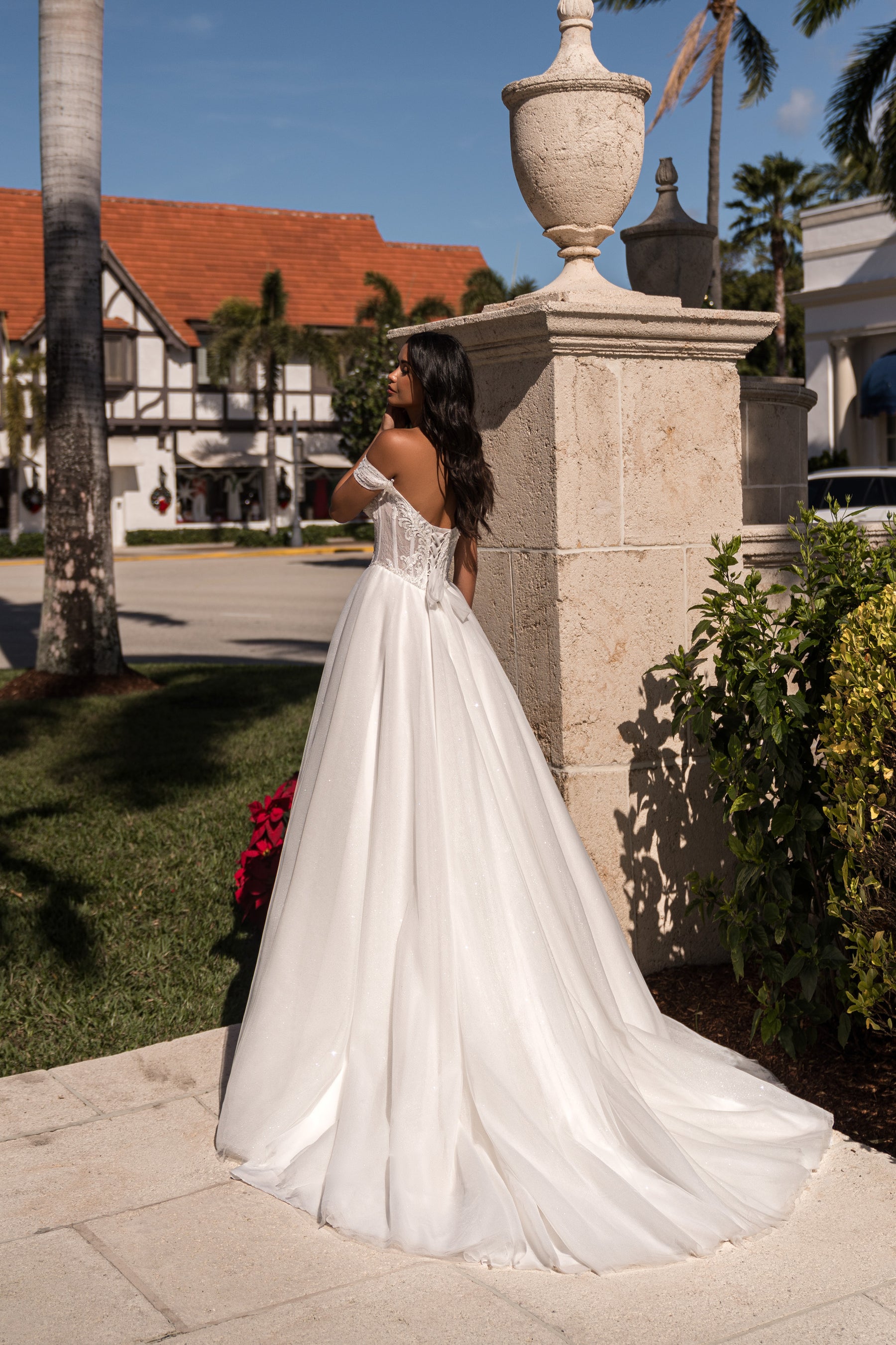 A-Line Wedding Dress with Floral Lace Bodice