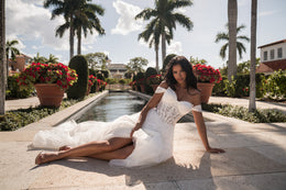 A-Line Wedding Dress with Floral Lace Bodice
