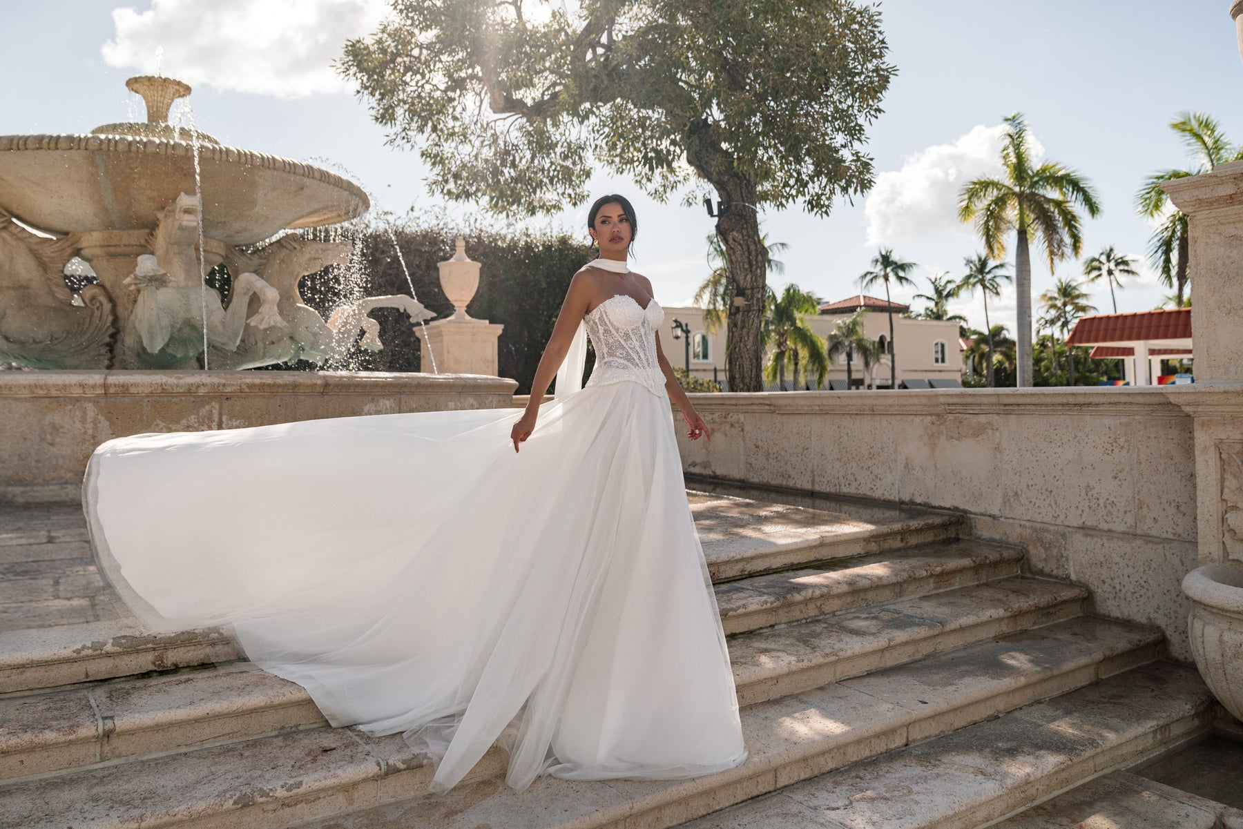 A-Line Wedding Dress with Detachable Cape