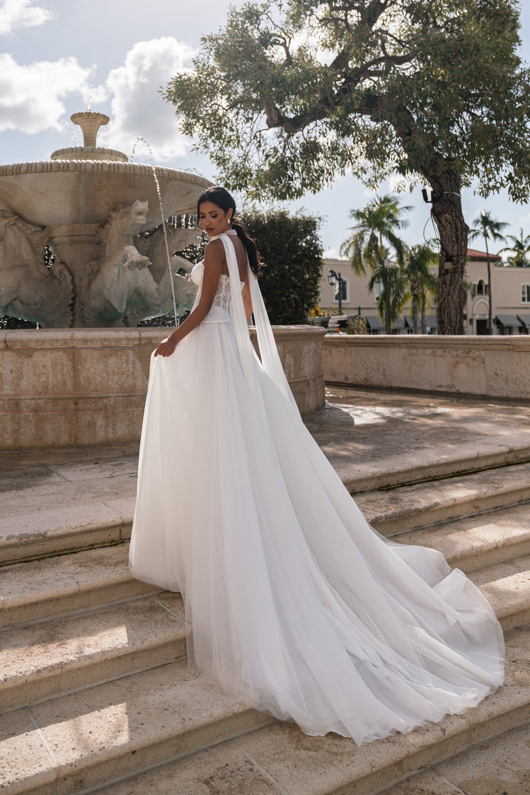 A-Line Wedding Dress with Detachable Cape
