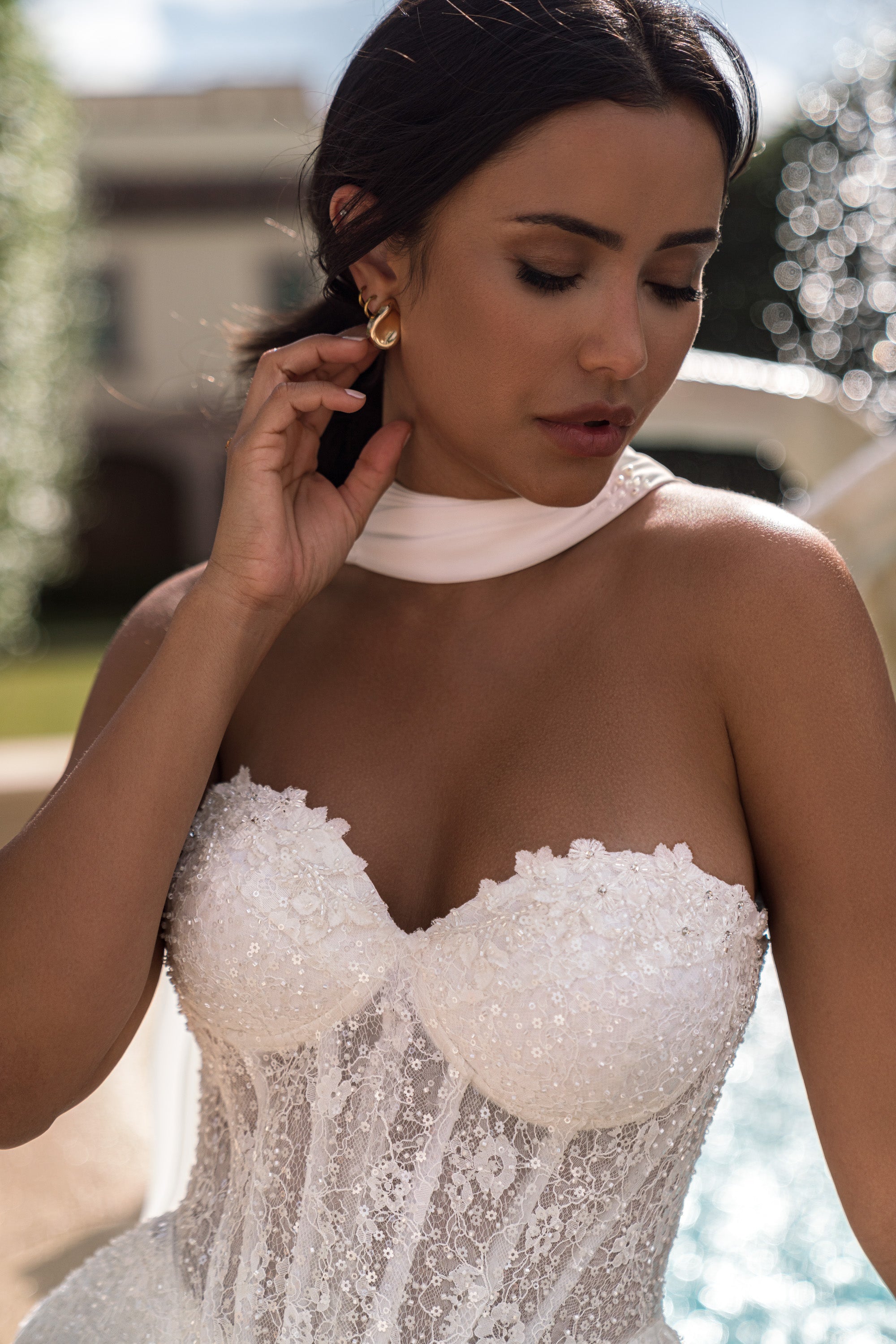 A-Line Wedding Dress with Detachable Cape