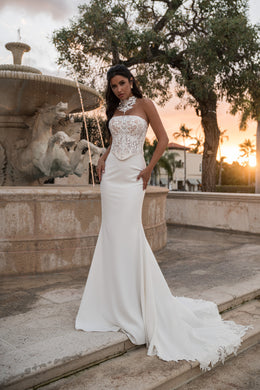 Mermaid Wedding Dress with Lace Corset Bodice