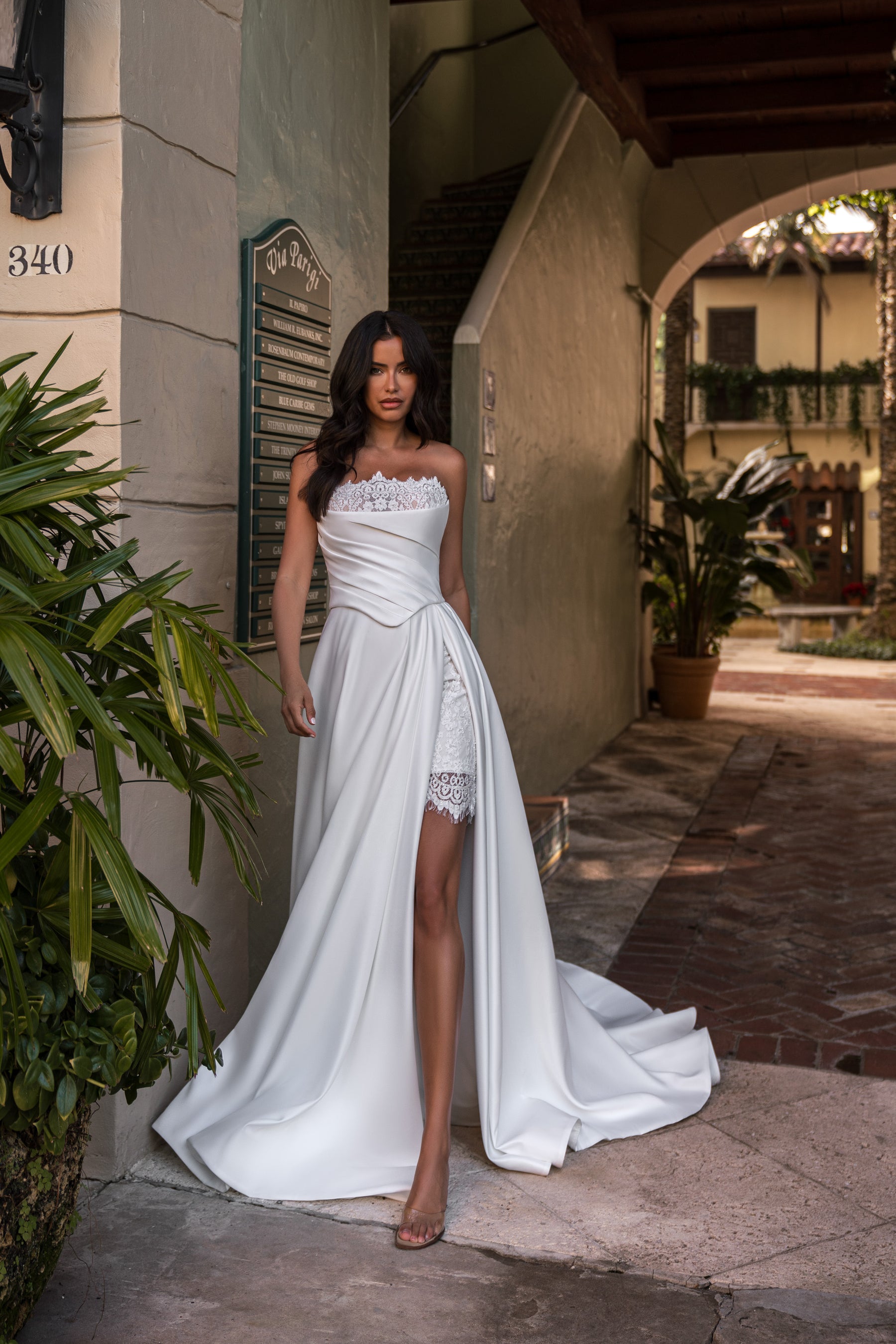 A-Line Wedding Dress with Detachable Overskirt