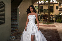 A-Line Wedding Dress with Detachable Overskirt