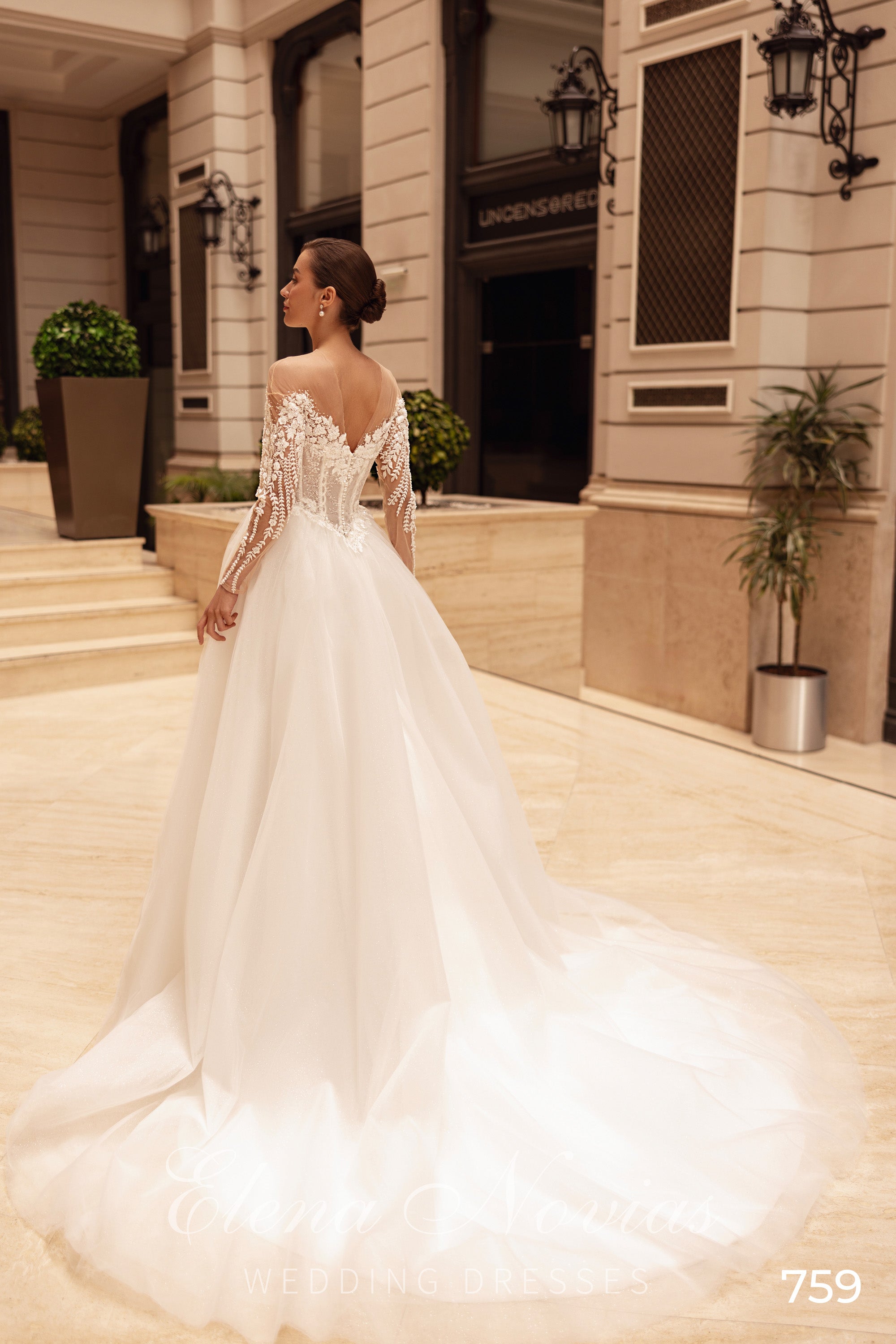 Off-the-Shoulder Floral Tulle Ball Gown Wedding Dress