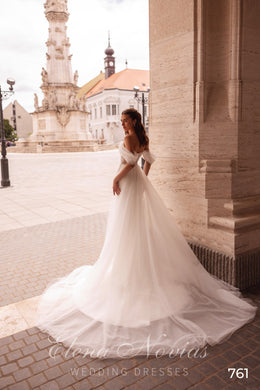 Beaded Lace Mermaid Wedding Dress with Detachable Tulle Overskirt