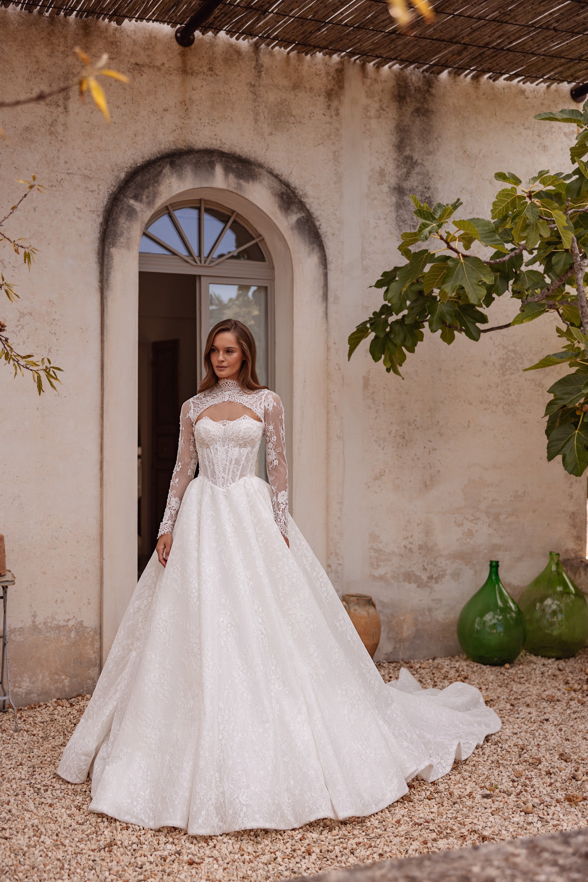 2-in-1 Sweetheart Lace Ball Gown Wedding Dress with Detachable Bolero