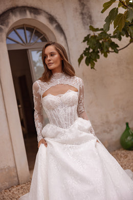 2-in-1 Sweetheart Lace Ball Gown Wedding Dress with Detachable Bolero