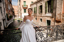 Ball Gown Wedding Dress with Illusion Lace Sleeves