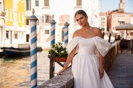 Ball Gown Wedding Dress with Detachable Off-The-Shoulder Sleeves