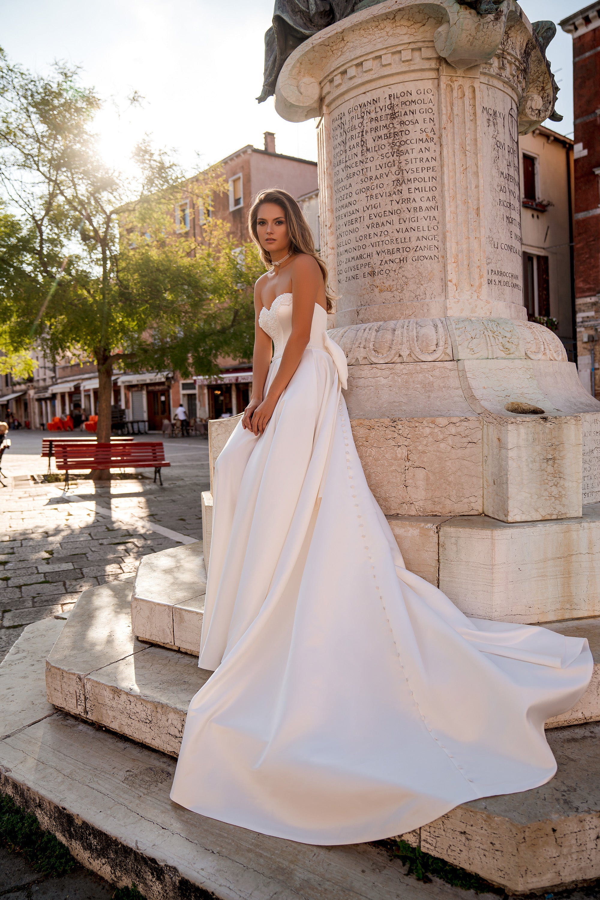 Satin Ball Gown Wedding Dress with Beaded Sweetheart Bodice