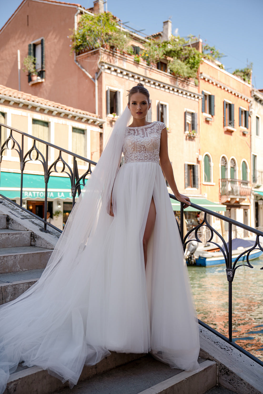 Two-Tier Cathedral Wedding Veil in Sheer Tulle