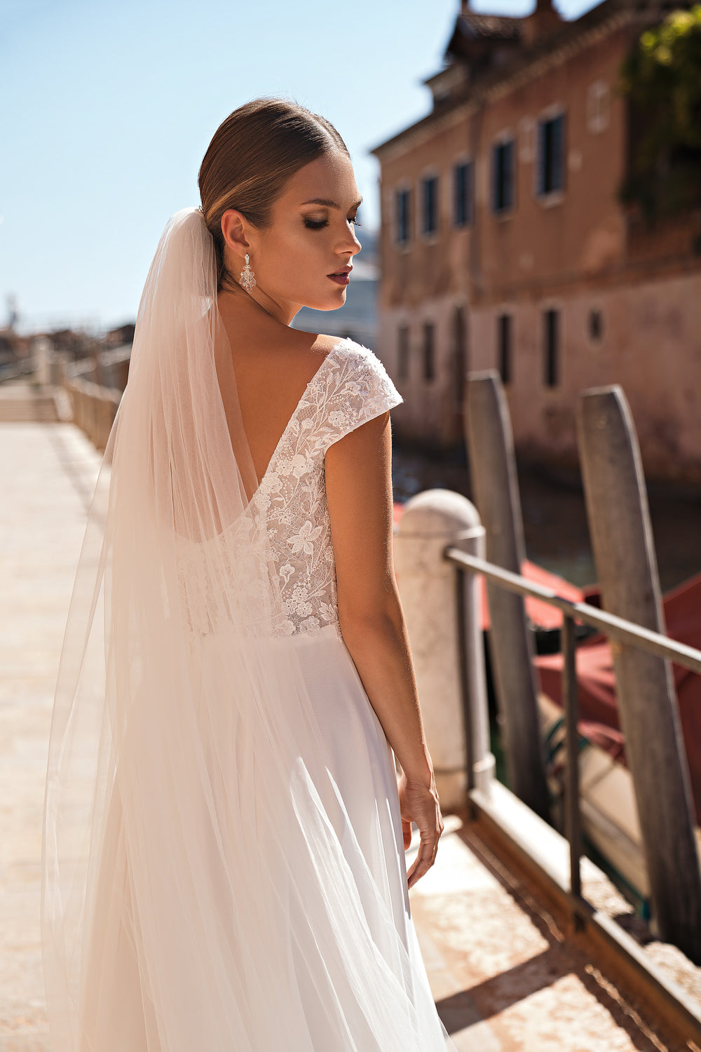 Extra-Long Cathedral Wedding Veil in Sheer Tulle