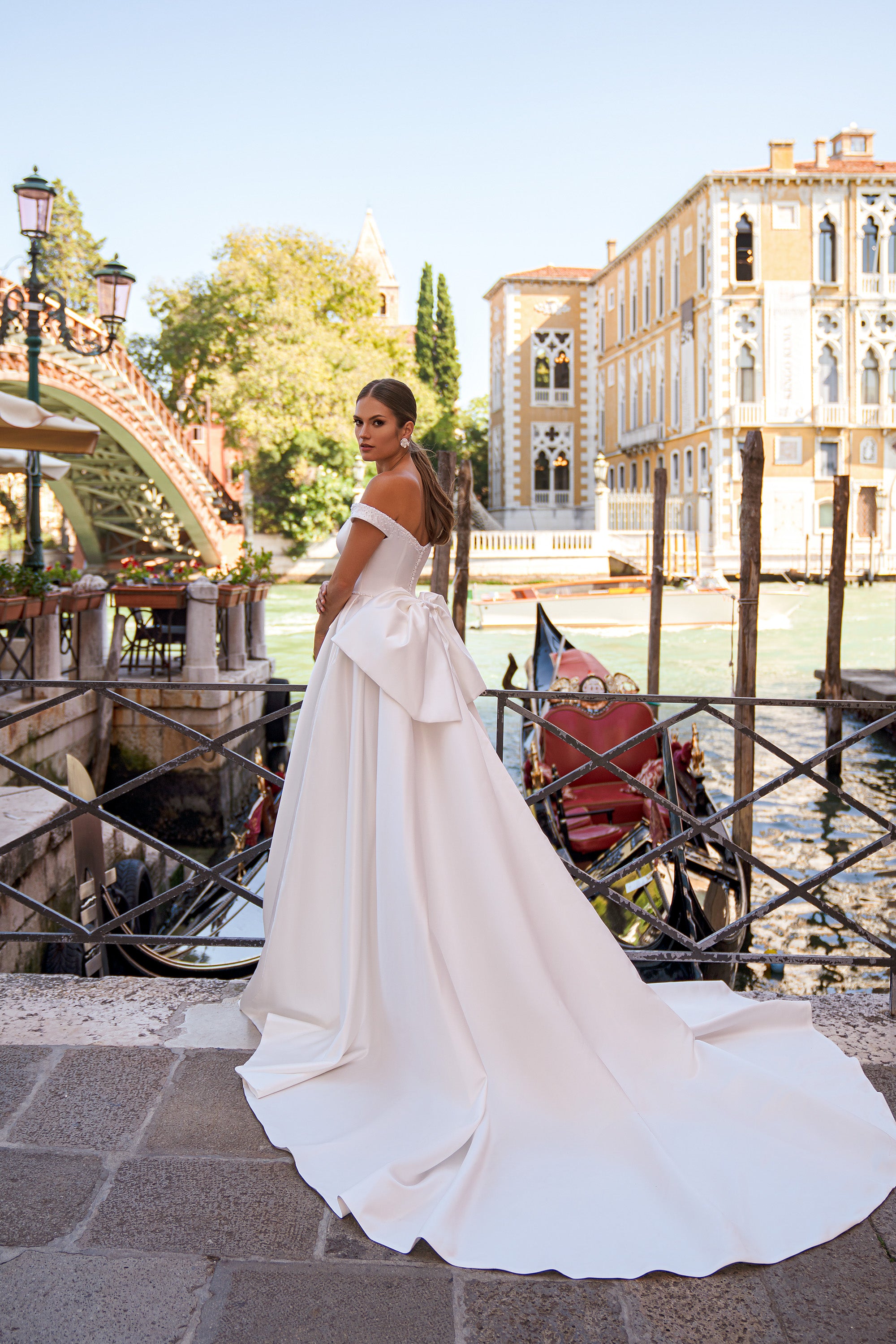 Ball Gown Wedding Dress with Beaded Off-The-Shoulder Neckline
