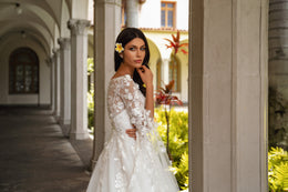 A-Line Wedding Dress with Floral Appliqués