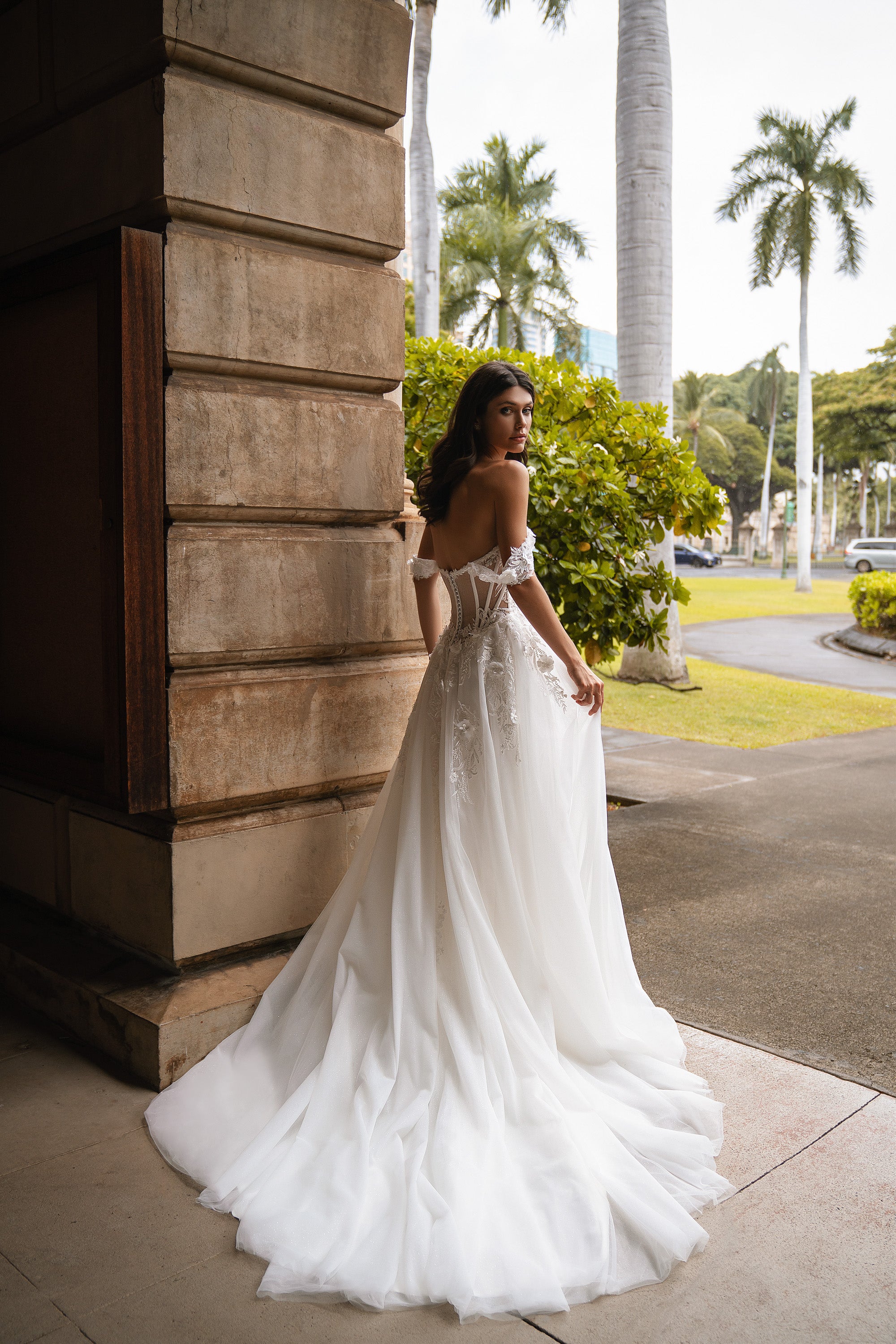 A-Line Wedding Dress with Sweetheart Neckline and Slit