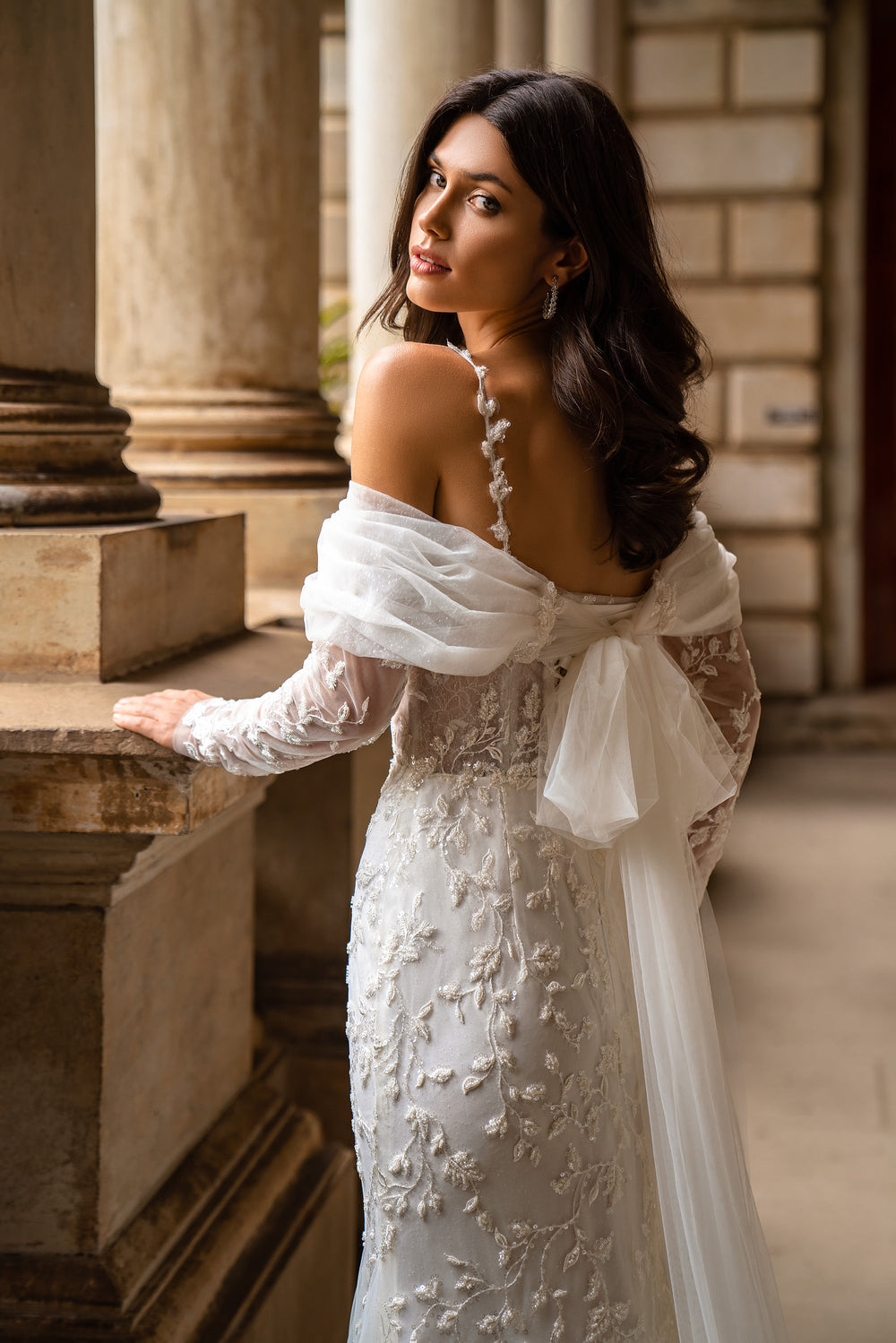 Mermaid Wedding Dress with Detachable Off-Shoulder Bolero
