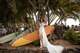 A-Line Wedding Dress with V-Neck Lace Bodice