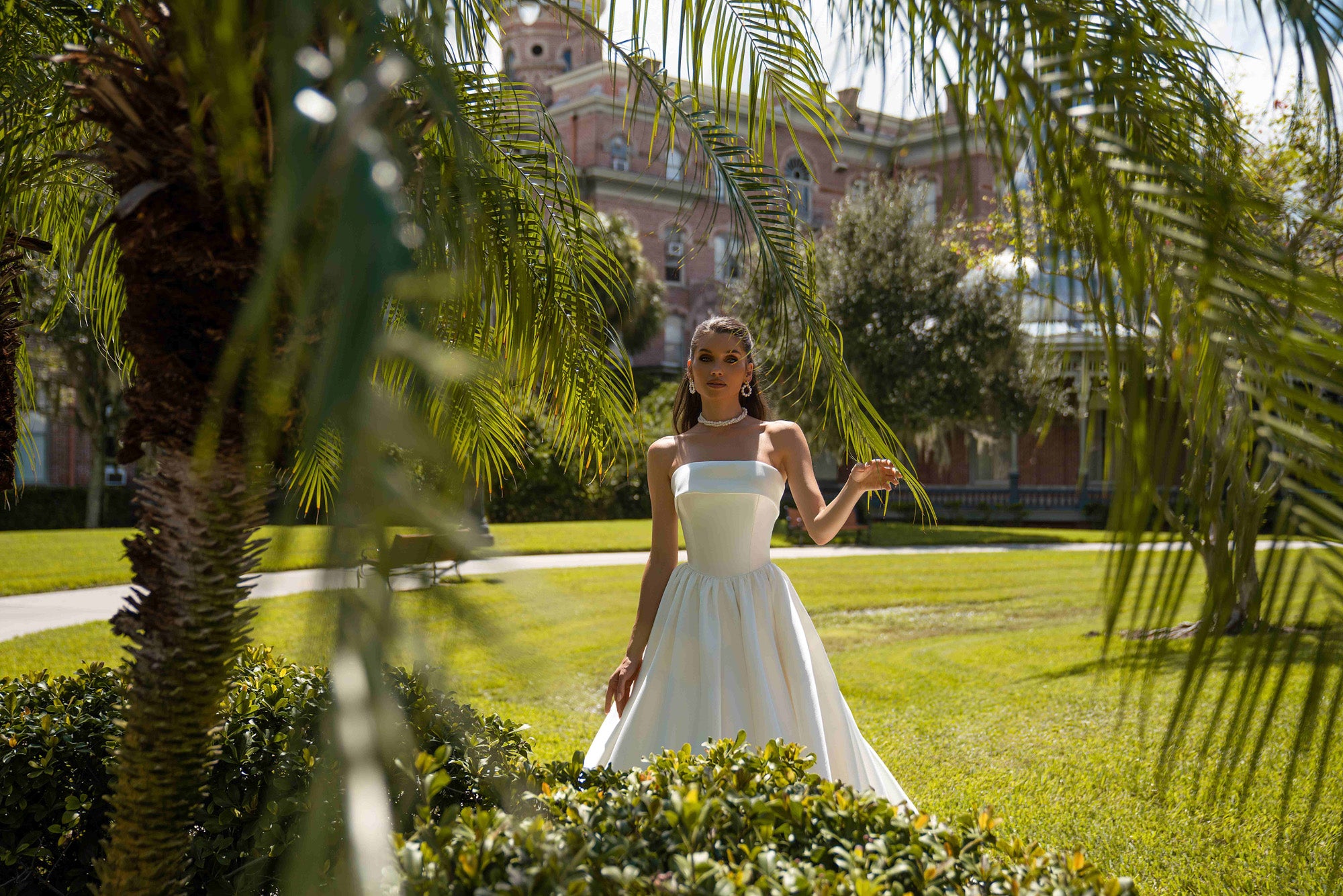 Strapless Mikado Ball Gown Wedding Dress with Pockets