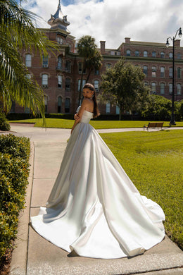 Strapless Mikado Ball Gown Wedding Dress with Pockets