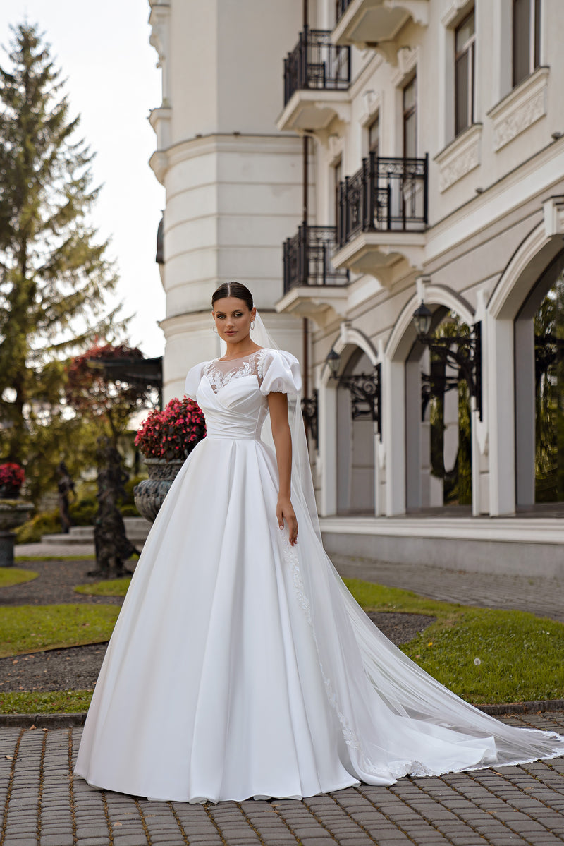 Ball Gown Wedding Dress with Detachable Lace Bolero