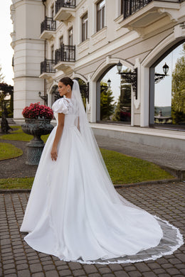 Ball Gown Wedding Dress with Detachable Lace Bolero