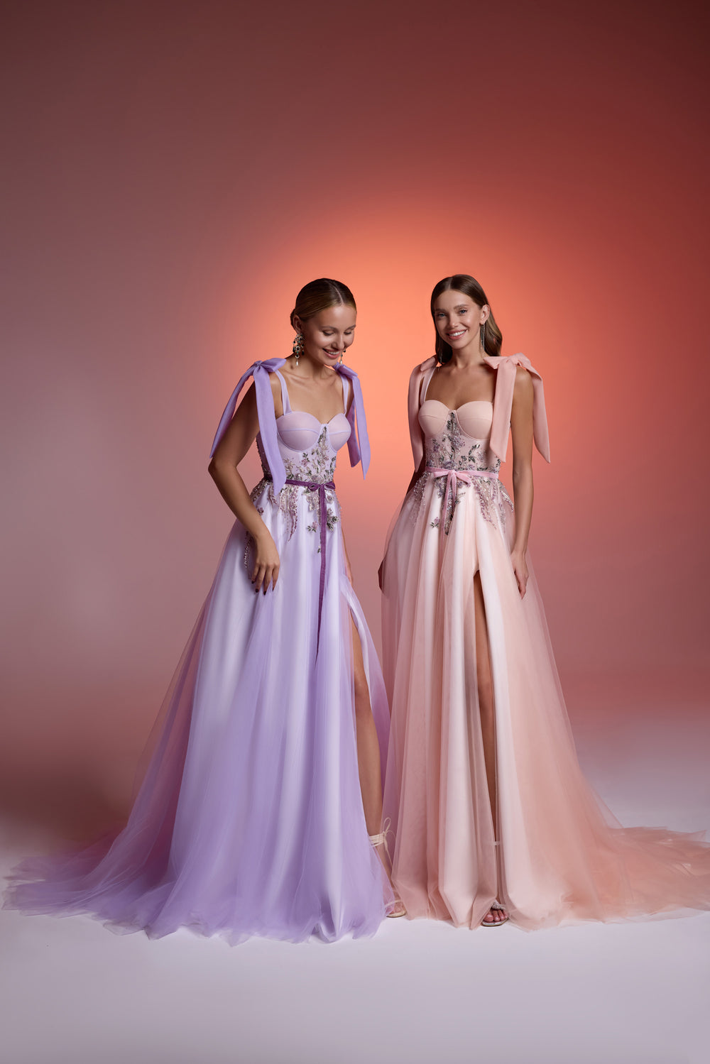 A-Line Evening Dress with Floral Beading