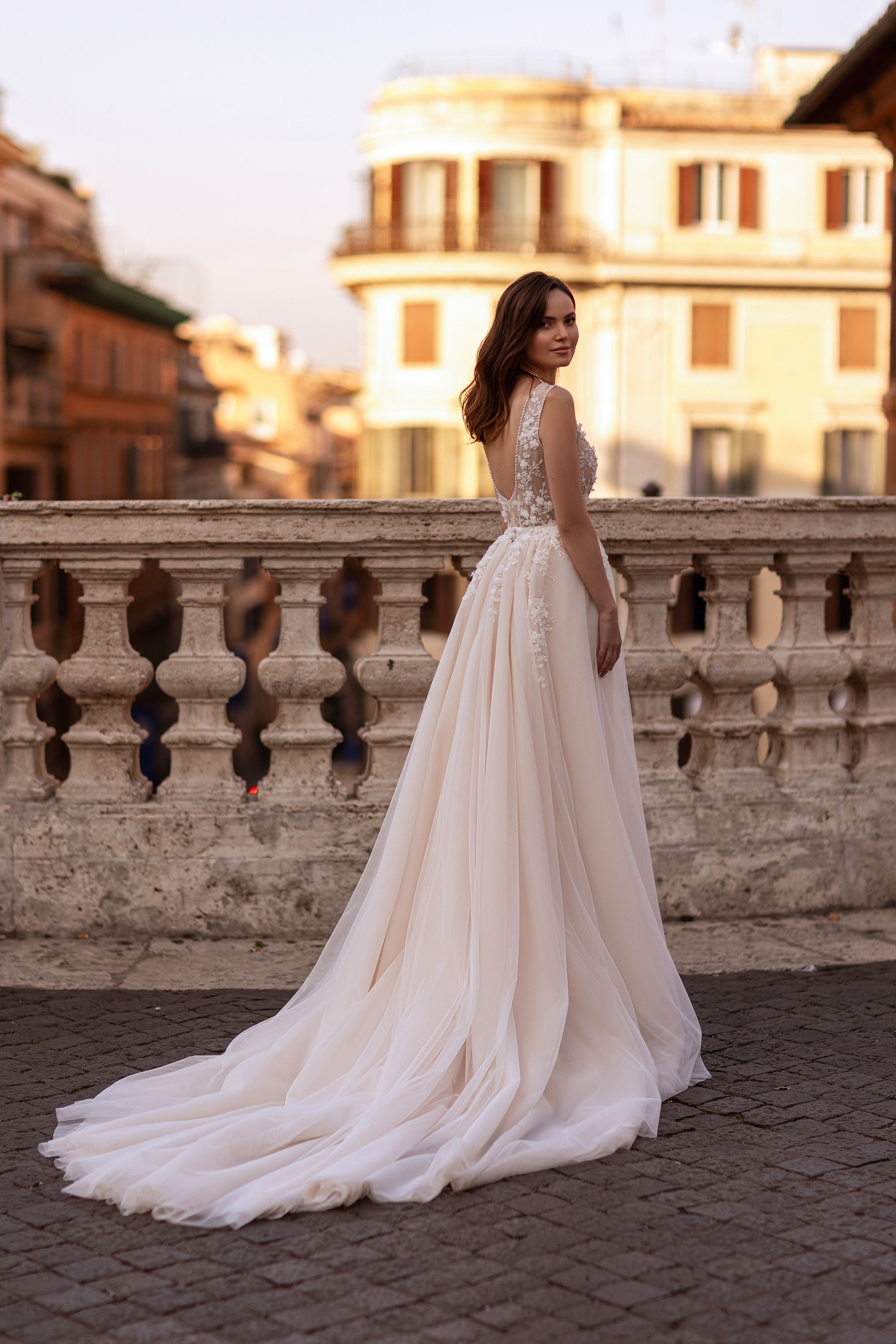 Sparkly Mermaid Wedding Dress with Detachable Tulle Overskirt