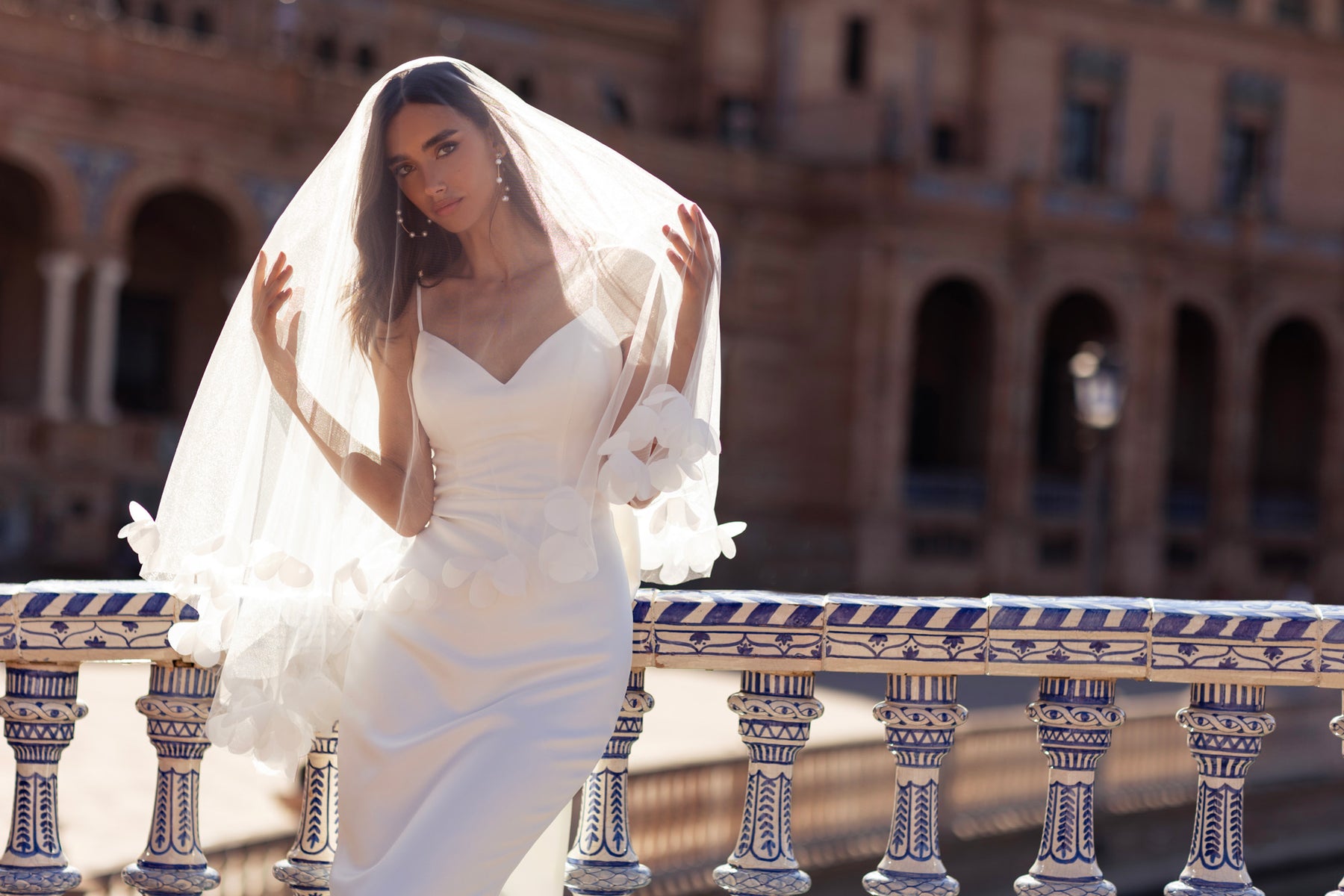 Satin Sheath Wedding Dress with Spaghetti Straps