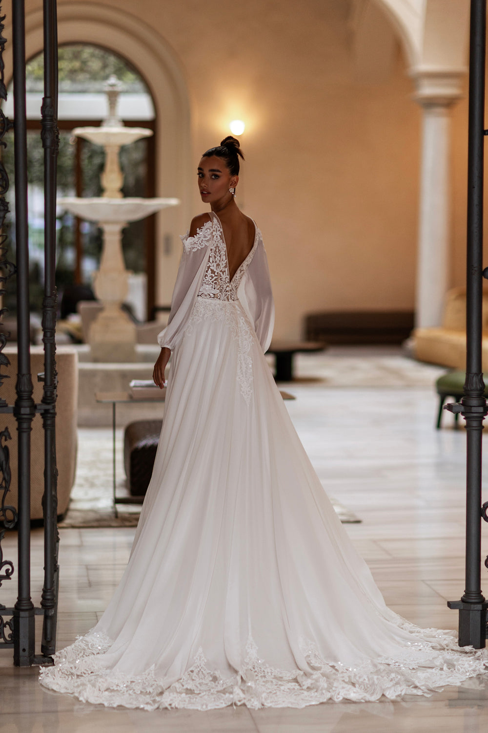 A-Line Wedding Dress with Lace Illusion Bodice