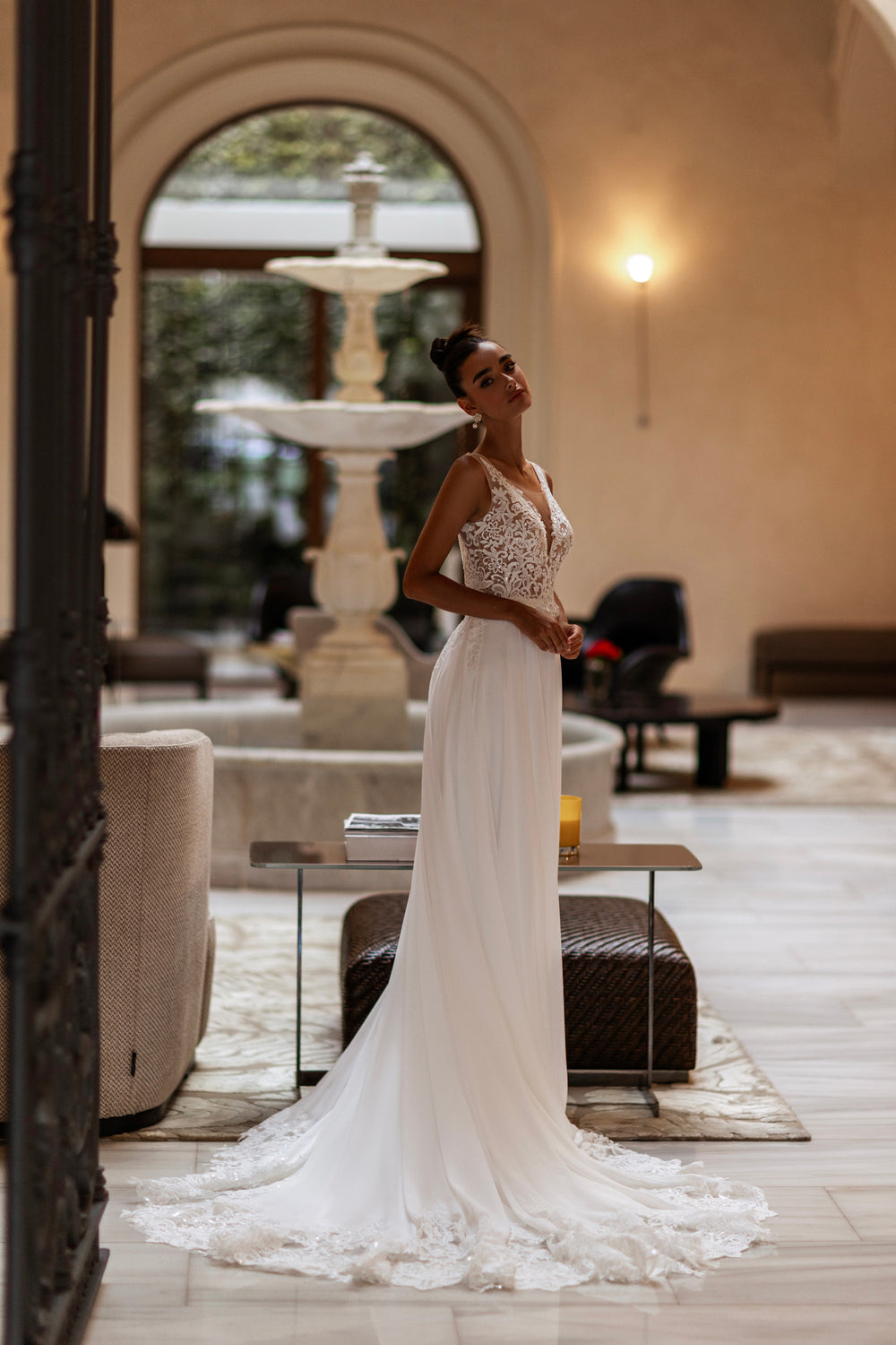 A-Line Wedding Dress with Lace Illusion Bodice