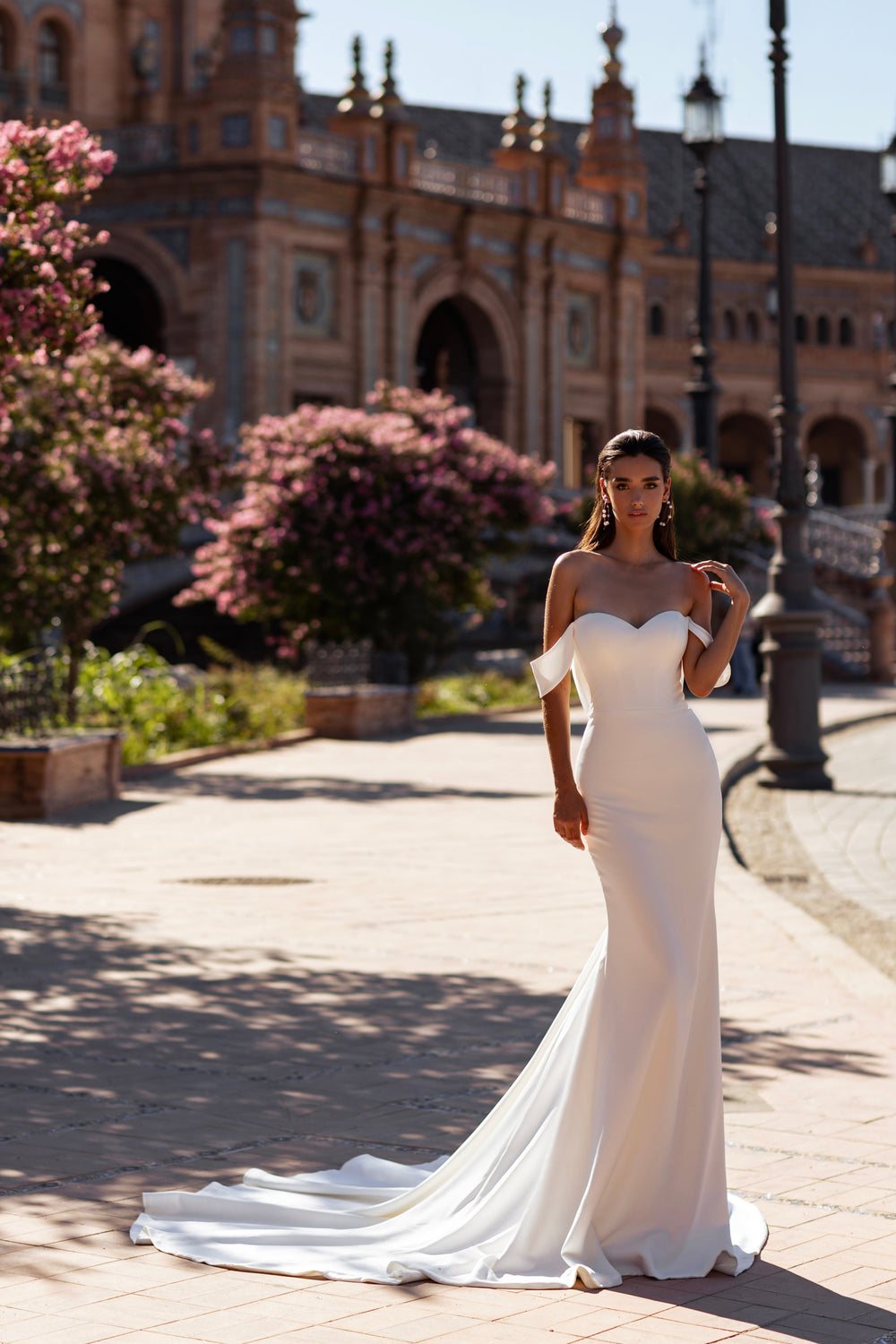 Mermaid Wedding Dress with Off-The-Shoulder Neckline