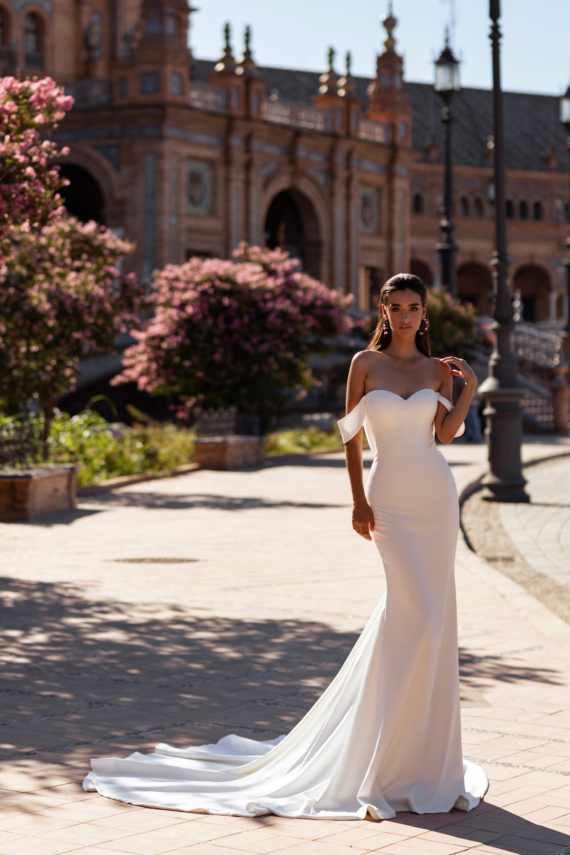 Mermaid Wedding Dress with Off-The-Shoulder Neckline