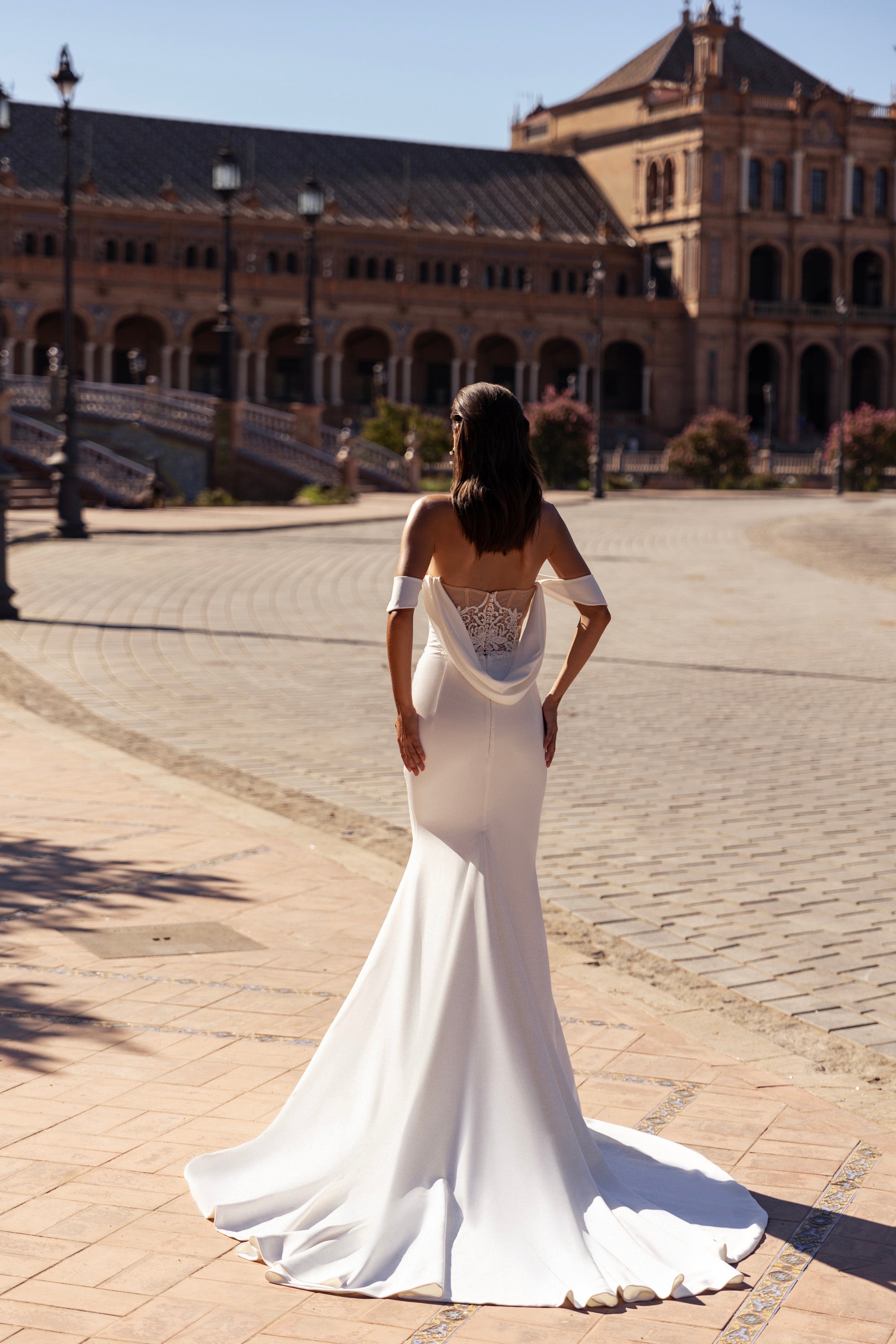 Mermaid Wedding Dress with Off-The-Shoulder Neckline