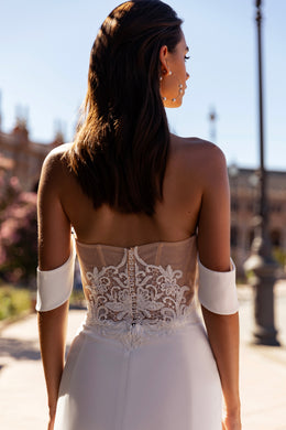 Mermaid Wedding Dress with Off-The-Shoulder Neckline