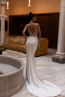 Mermaid Wedding Dress with Detachable Cape